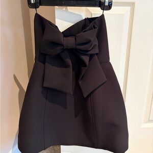 Zara Black Strapless Dress with Bow - New with tags